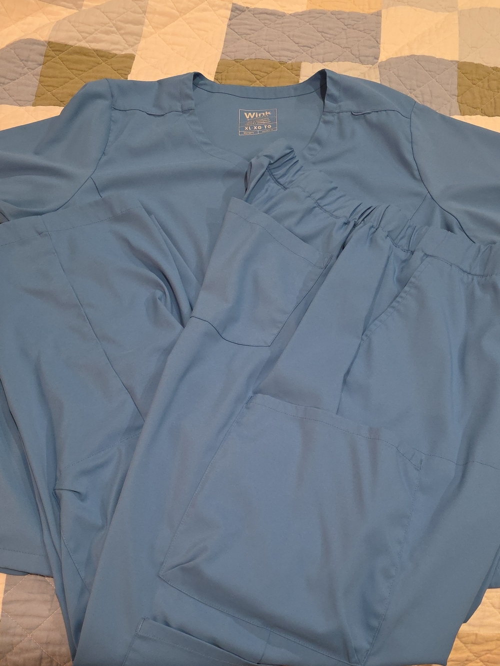 Wink Light Blue Medical Scrub Top and Pants Set